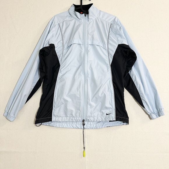 Nike Womens Size M Windbreaker Jacket Light Blue/Navy Outerwear - Picture 1 of 7